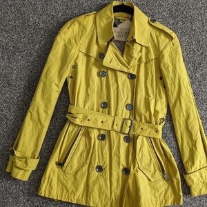 Burberry Mustard Double-Breasted Trench Coat